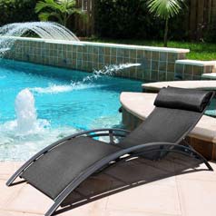 Chaise longue Design Noir